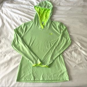 North Face Lightweight Neon Green Hoodie